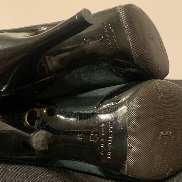 ** Jill Stuart Size 38 Deep Teal Emerald Suede Ankle Booties - Picture 11 of 11